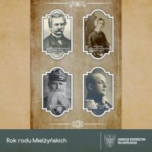 plakat z członkami rodu Mielżyńskich